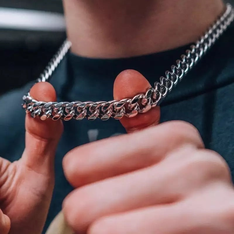 Ατσάλινη Αλυσίδα Λαιμού(unisex)-Donot Chain Necklace (χρυσό-ασημί)