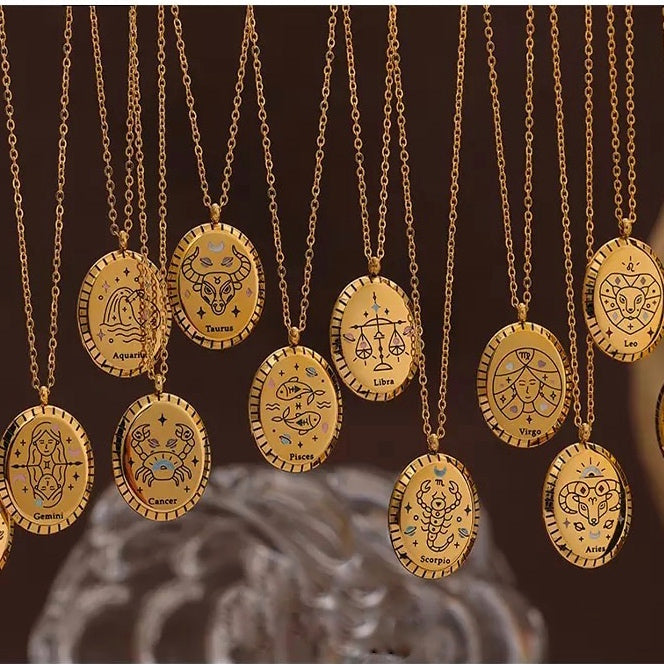 Ατσάλινο Κολιέ Με Ζώδιο - Zodiac Necklace