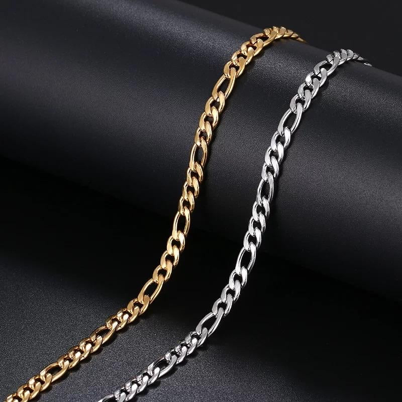 Ατσάλινο Βραχιόλι-Cana Chain Bracelet 0.4cm Πλάτος(ασημί,χρυσό)