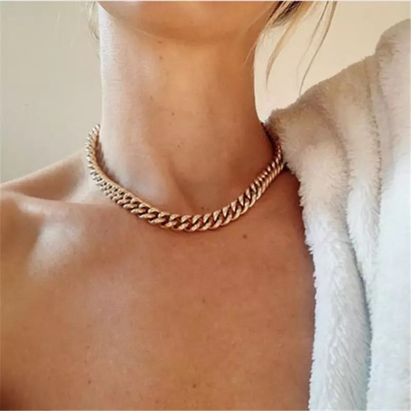 Ατσάλινη Αλυσίδα Λαιμού(unisex)-Donot Chain Necklace (χρυσό-ασημί)