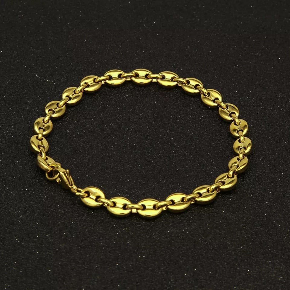 Ατσάλινο Βραχιόλι - Hip Hop Bracelet (χρυσό, ασημί )