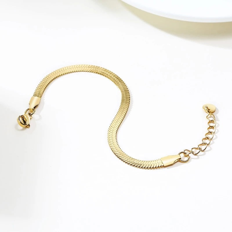 Ατσάλινη Αλυσίδα Χεριού Φίδι - Snake Chain ( ασημί, χρυσό, ροζ χρυσό)