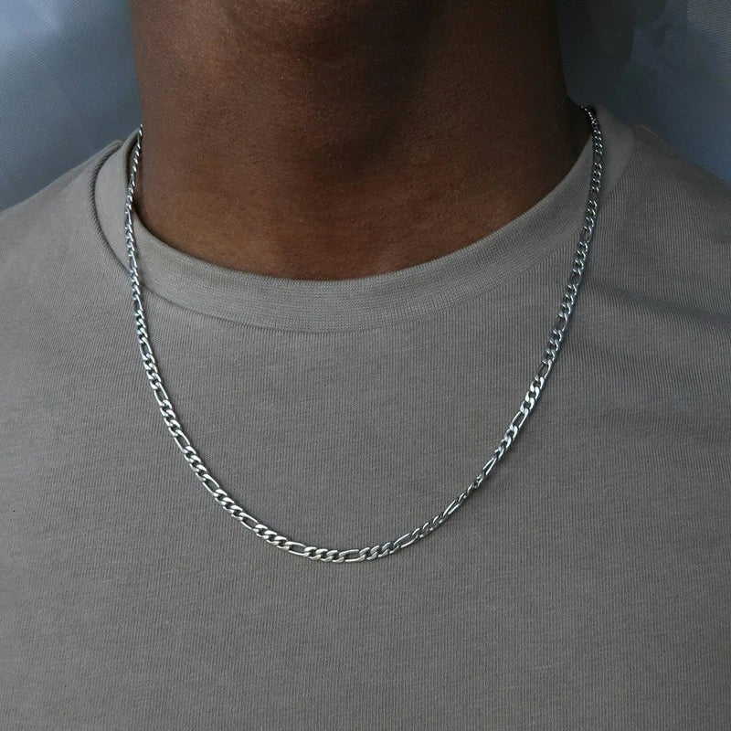 Ατσάλινη Αλυσίδα Λαιμού (Unisex )- Figaro Chain (χρυσό-ασημί)