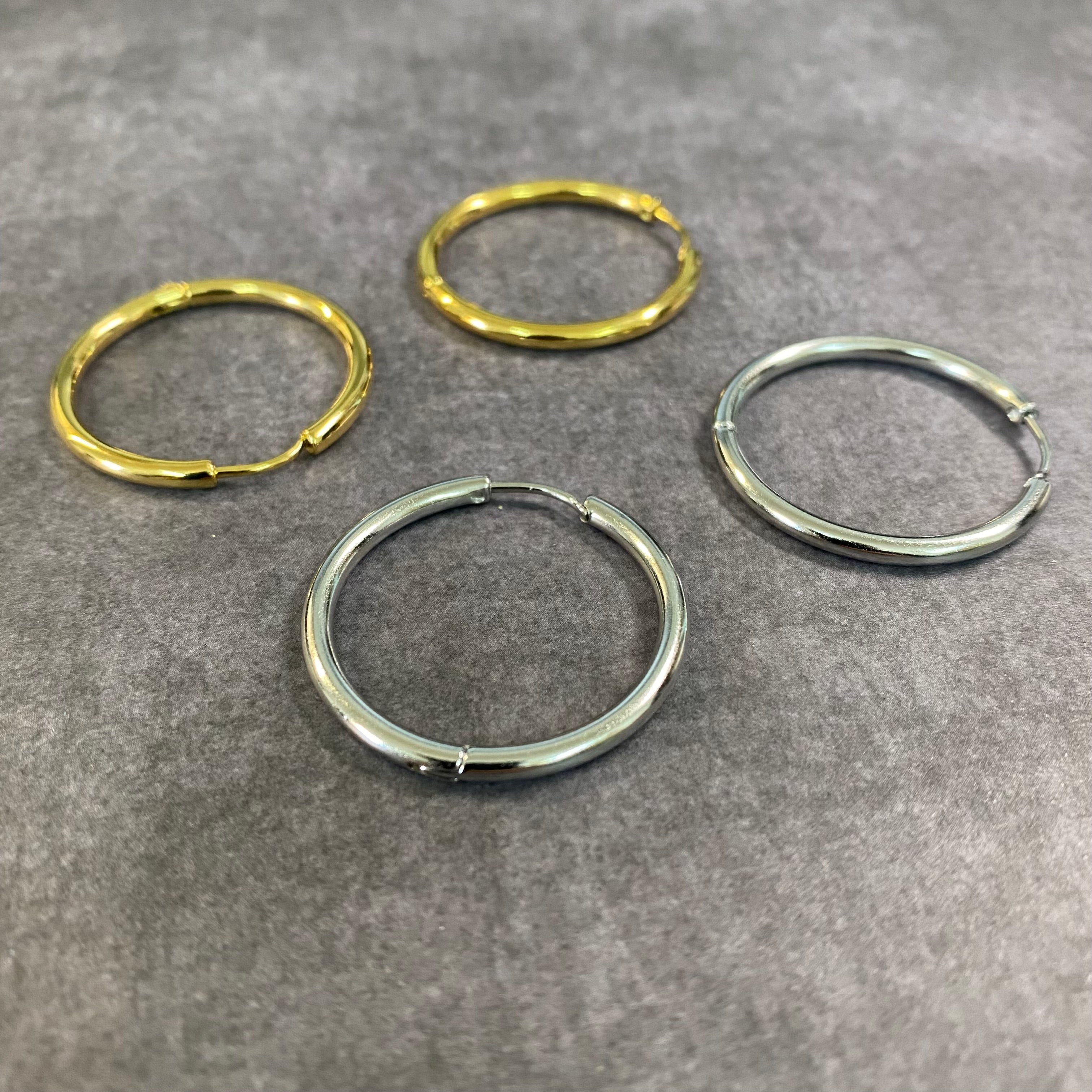 Ατσάλινα Σκουλαρίκια Κρίκοι - Hoops 30mm ( και χρώματα)