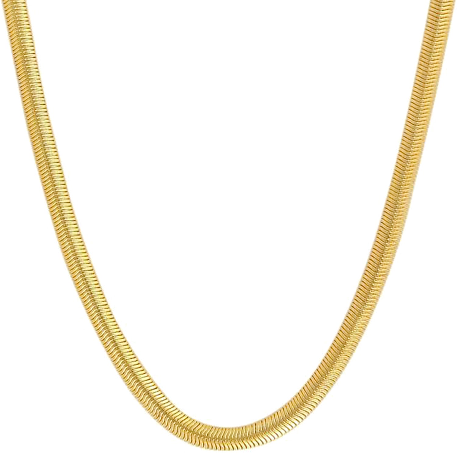 Ατσάλινη Αλυσίδα Λαιμού Φίδι-Snake Flat 45cm (χρυσό, ασημί, ροζ χρυσό )