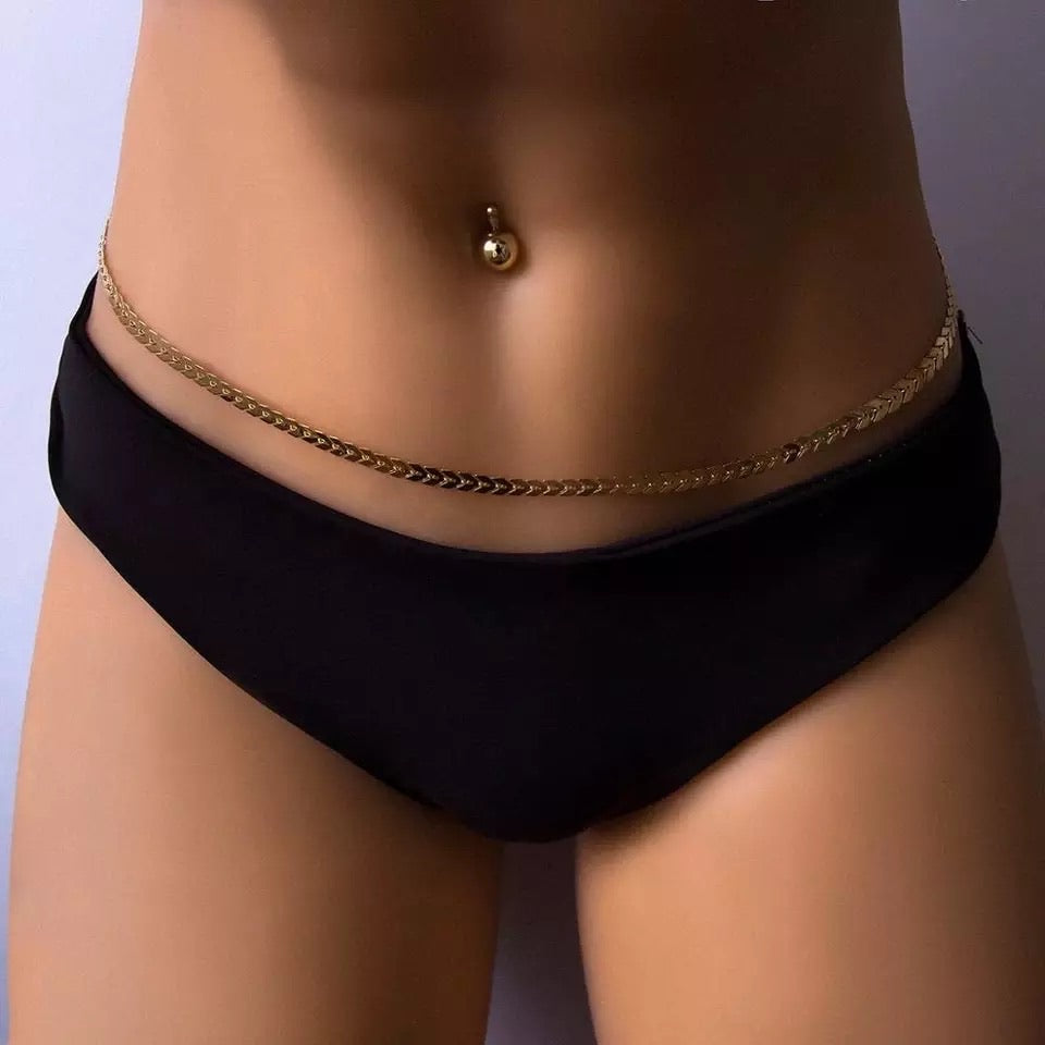 Ατσάλινη Αλυσίδα Μέσης - Arrow Belly Chain (χρυσό, ασημί)