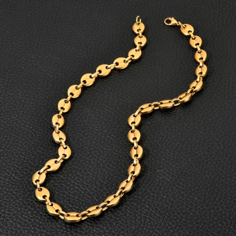 Ατσάλινη Αλυσίδα Λαιμού( unisex)- Hip Hop necklace(χρυσό,ασημί)
