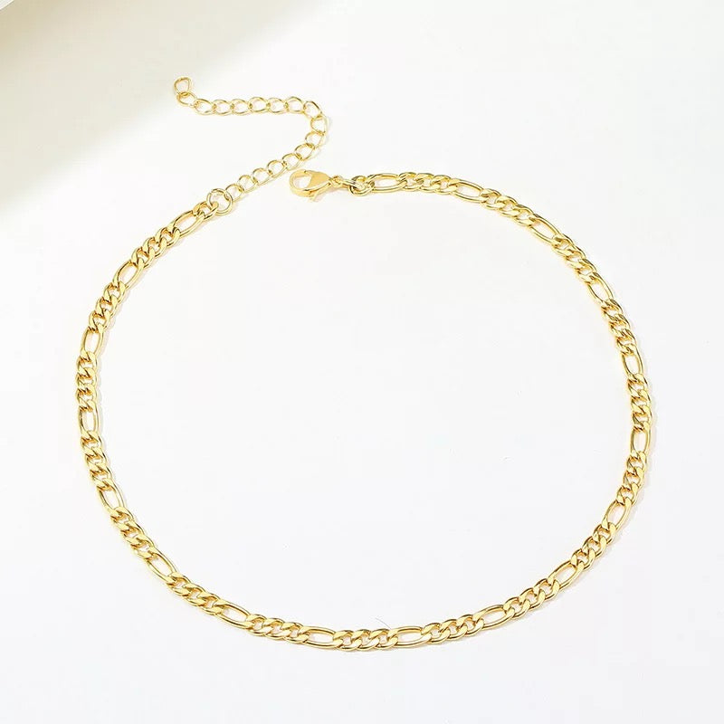 Ατσάλινη Αλυσίδα Λαιμού (Unisex )- Figaro Chain (χρυσό-ασημί)