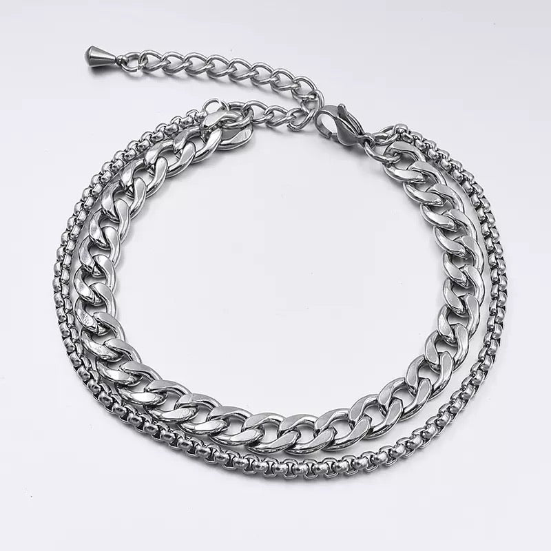 Ατσάλινη Αλυσίδα Ποδιού - Chain 2 Anklet (χρυσό, ασημί)