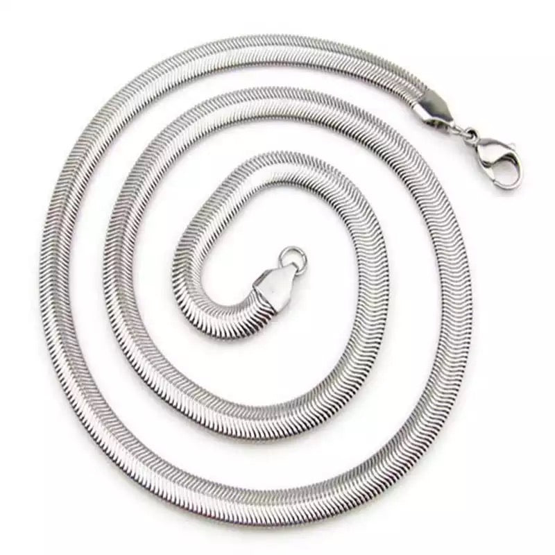 Ατσάλινη Αλυσίδα Λαιμού Φίδι-Snake Flat 45cm (χρυσό, ασημί, ροζ χρυσό )