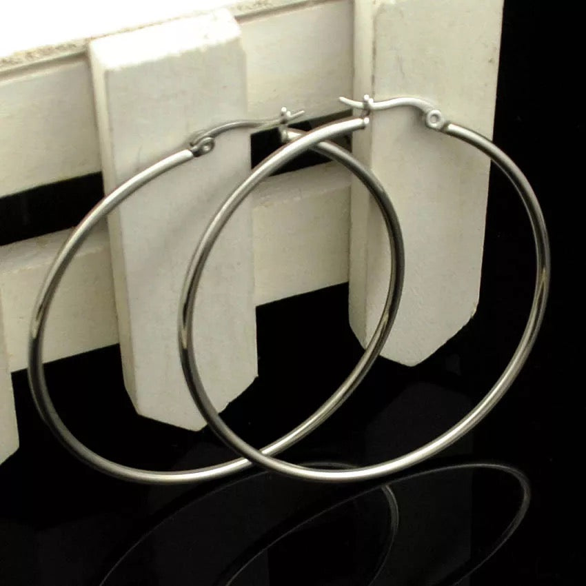 Ατσάλινα Σκουλαρίκια Κρίκοι - Hoops 75 mm( και χρώματα)