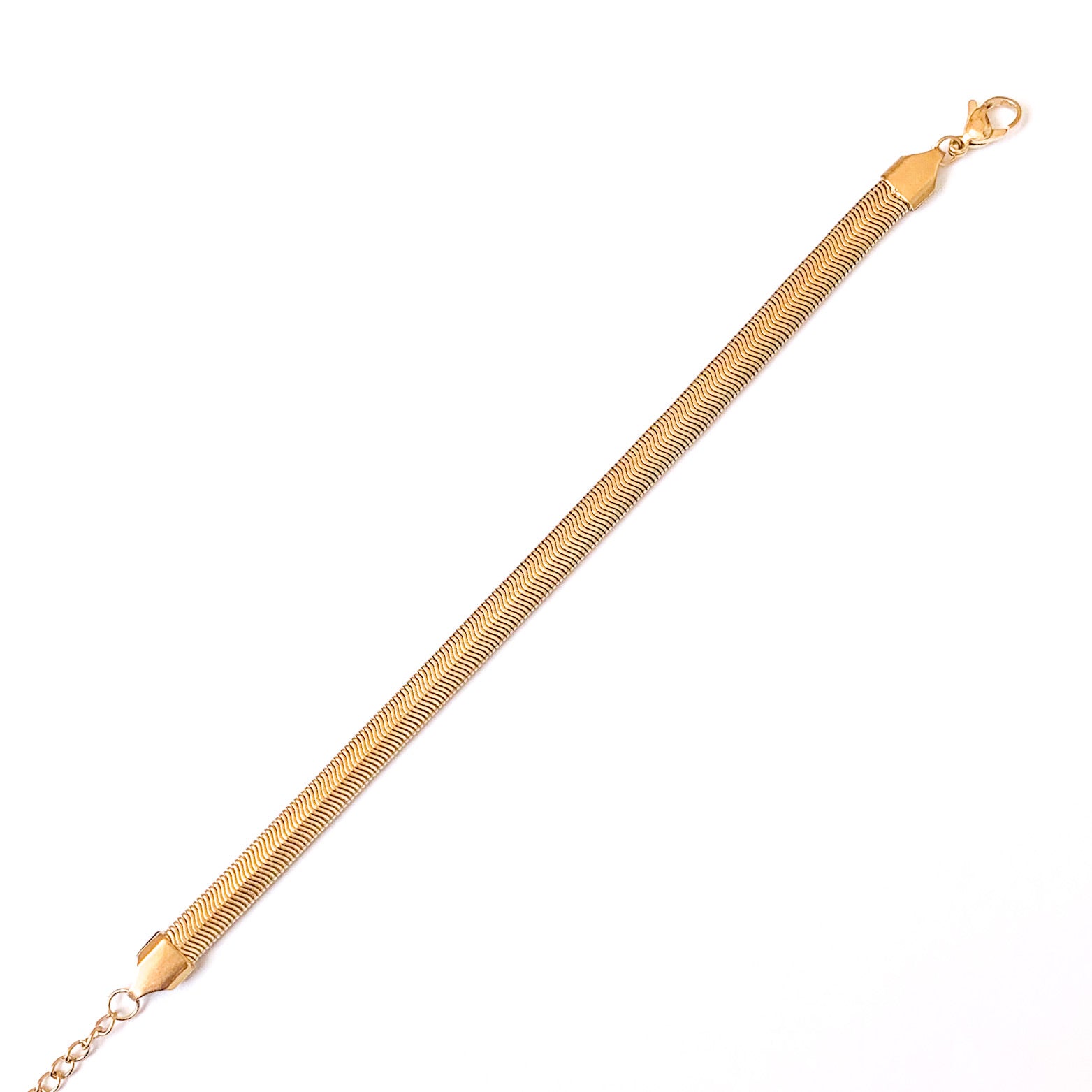 Ατσάλινη Αλυσίδα Χεριού-Snake Flat Bracelet (ασημί,χρυσό,ροζ χρυσό)