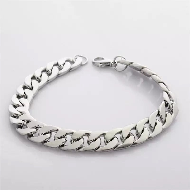 Ατσάλινο Βραχιόλι (unisex) - Getto Chain Bracelet (χρυσό-ασημί)