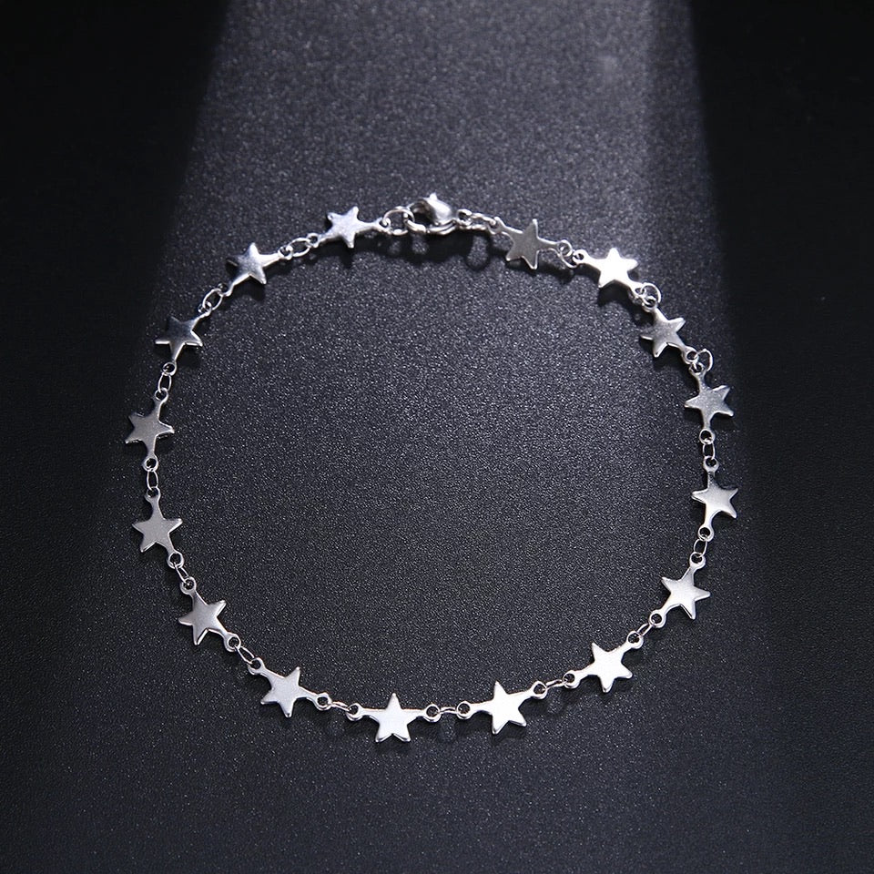 Ατσάλινο Βραχιόλι Με Αστέρια - Starry Chain Bracelet Silver