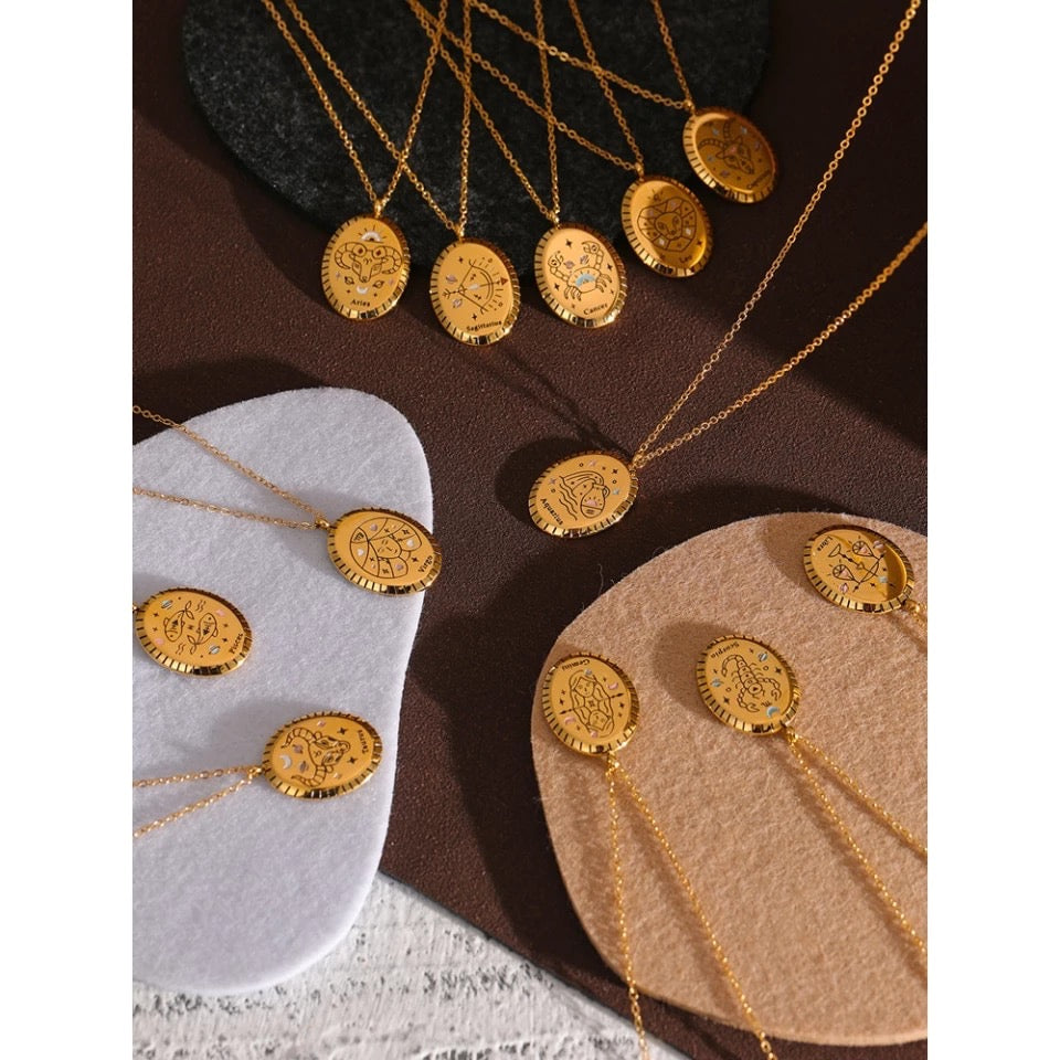 Ατσάλινο Κολιέ Με Ζώδιο - Zodiac Necklace