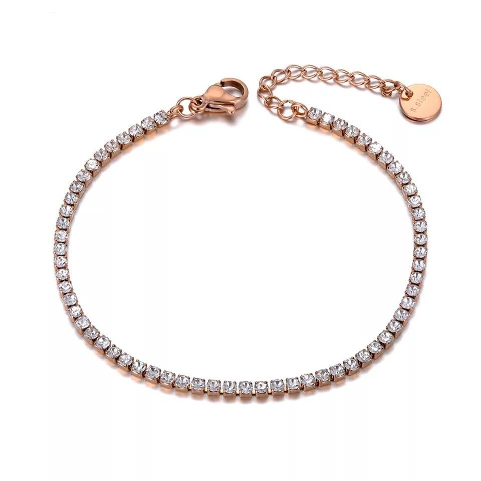 Βραχιόλι Ποδιού - Crystal Anklet ( χρυσό-ασημί )