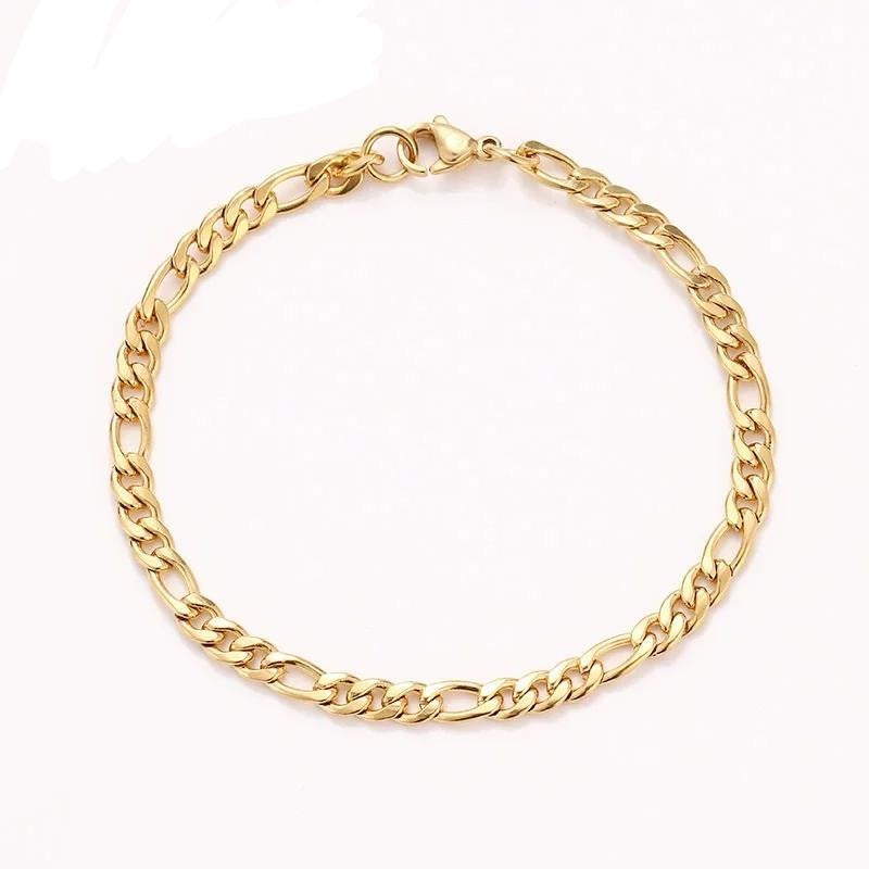 Ατσάλινο Βραχιόλι-Cana Chain Bracelet 0.4cm Πλάτος(ασημί,χρυσό)
