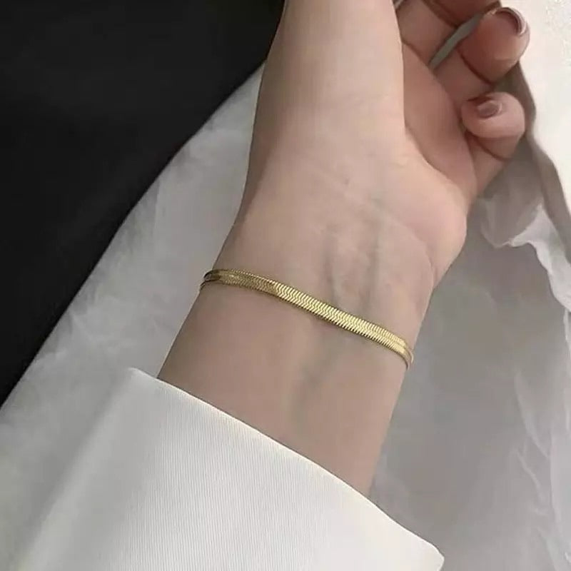 Ατσάλινη Αλυσίδα Χεριού Φίδι - Snake Chain ( ασημί, χρυσό, ροζ χρυσό)