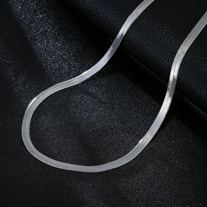 Ατσάλινη Αλυσίδα Λαιμού Φίδι - Snake Necklace 45cm ( ασημί,χρυσό,ροζ χρυσό )