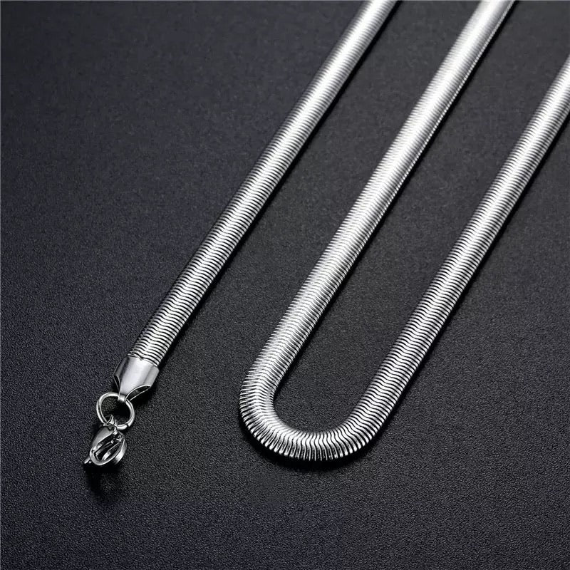 Ατσάλινη Αλυσίδα Λαιμού Φίδι-Snake Flat 45cm (χρυσό, ασημί, ροζ χρυσό )