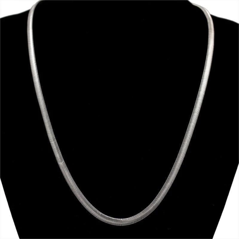 Ατσάλινη Αλυσίδα Λαιμού Φίδι-Snake Flat 45cm (χρυσό, ασημί, ροζ χρυσό )
