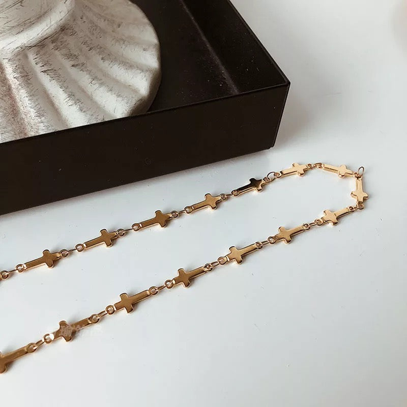 Ατσάλινη Αλυσίδα Λαιμού(unisex) - All Star Necklace (ασημί,χρυσό)