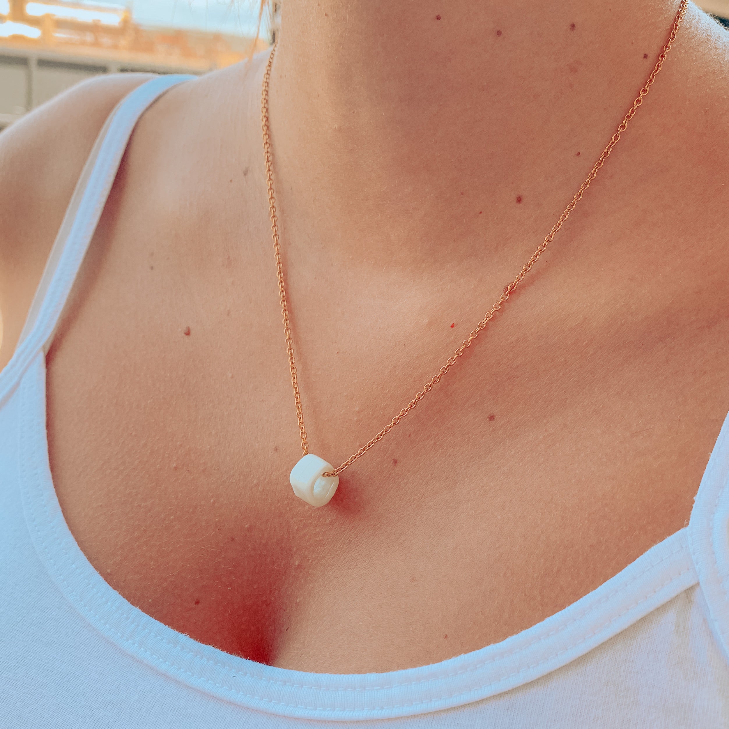 Ατσάλινο Κολιέ-Glossie Necklace White
