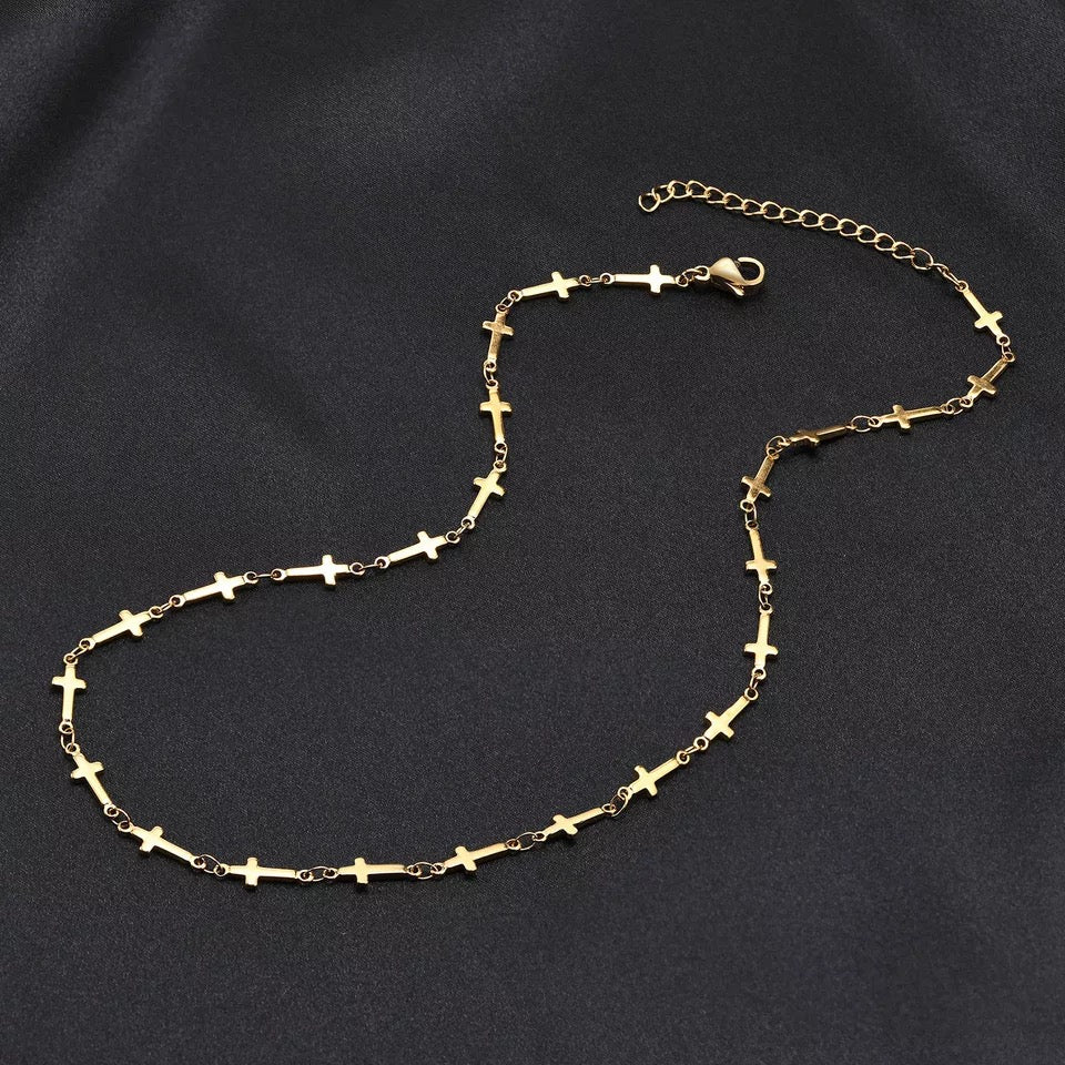 Ατσάλινη Αλυσίδα Λαιμού(unisex) - All Star Necklace (ασημί,χρυσό)