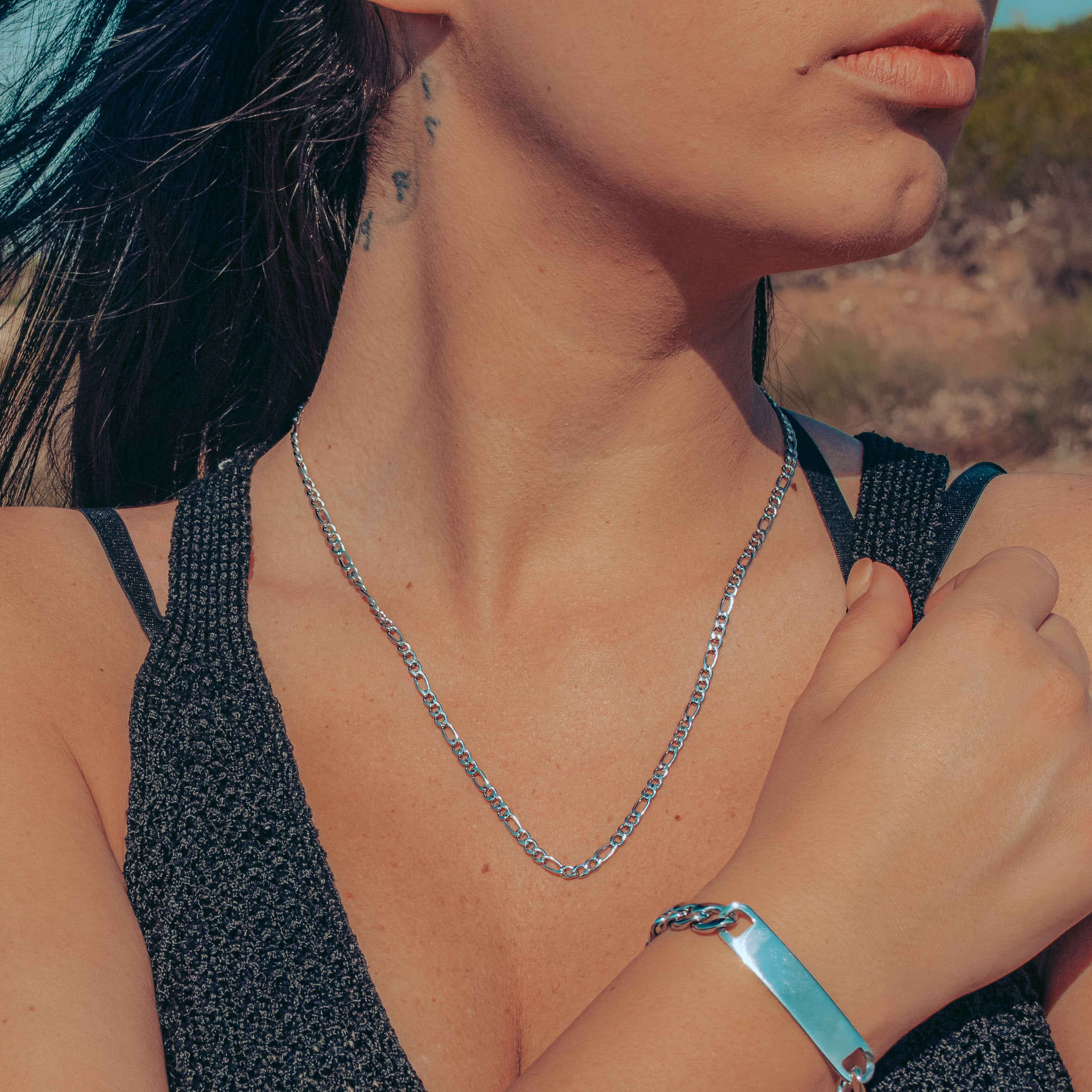 Ατσάλινη Αλυσίδα Λαιμού(unisex) - Cana chain Necklace (Xρυσό-Ασημί)