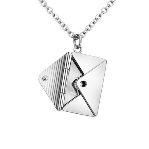 Ατσάλινο Κολιέ Φάκελος Αγάπης - Love Letter Necklace(χρυσό, ασημί)