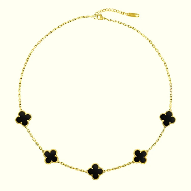 Γυναικείο Ατσάλινο Κολιέ - Klimt Five Black Necklace (χρυσό, ασημί)