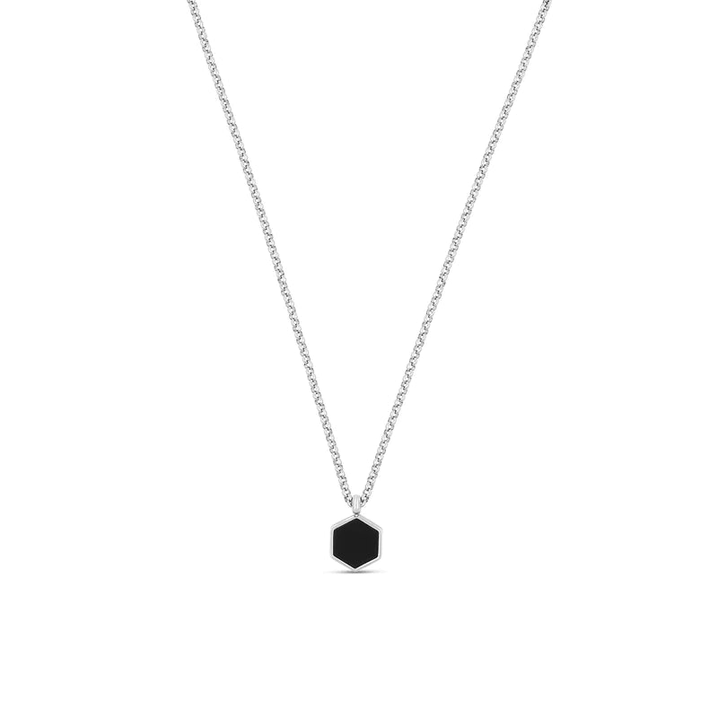 Ατσάλινο Unisex Κολιέ Με Εξάγωνο - Salgar Necklace (χρυσό, ασημί)