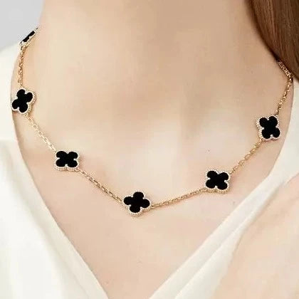 Γυναικείο Ατσάλινο Κολιέ - Klimt Five Black Necklace (χρυσό, ασημί)