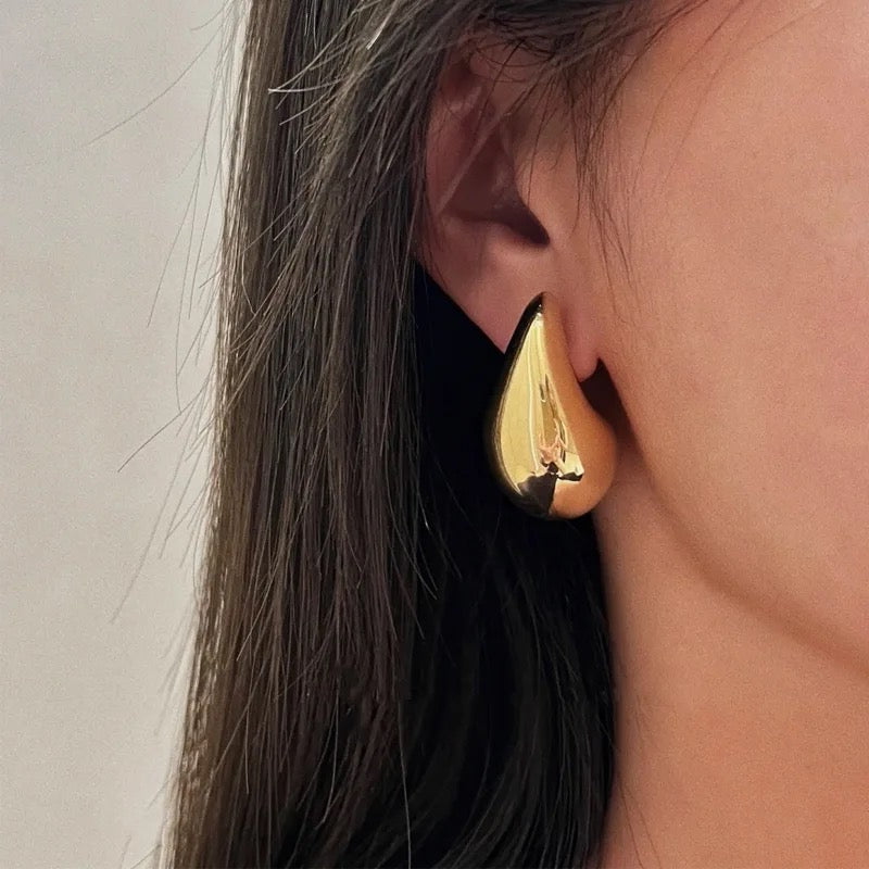 Ατσάλινα Σκουλαρίκια Σταγόνα - Santa Cruz Earrings Large (χρυσό, ασημί)
