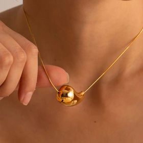 Ατσάλινο Κολιέ Σταγόνα - Santa Cruz Necklace (χρυσό, ασημί)