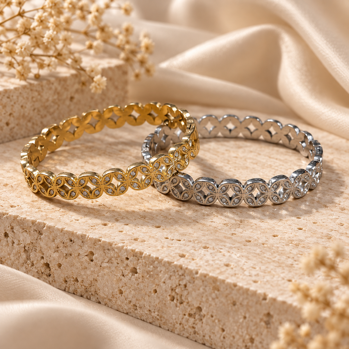 Ατσάλινο Γυναικείο Βραχιόλι - Bogra Bracelet (χρυσό, ασημί)