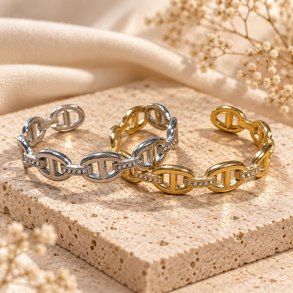 Γυναικείο Ατσάλινο Βραχιόλι - Baddar Bracelet ( χρυσό, ασημί)