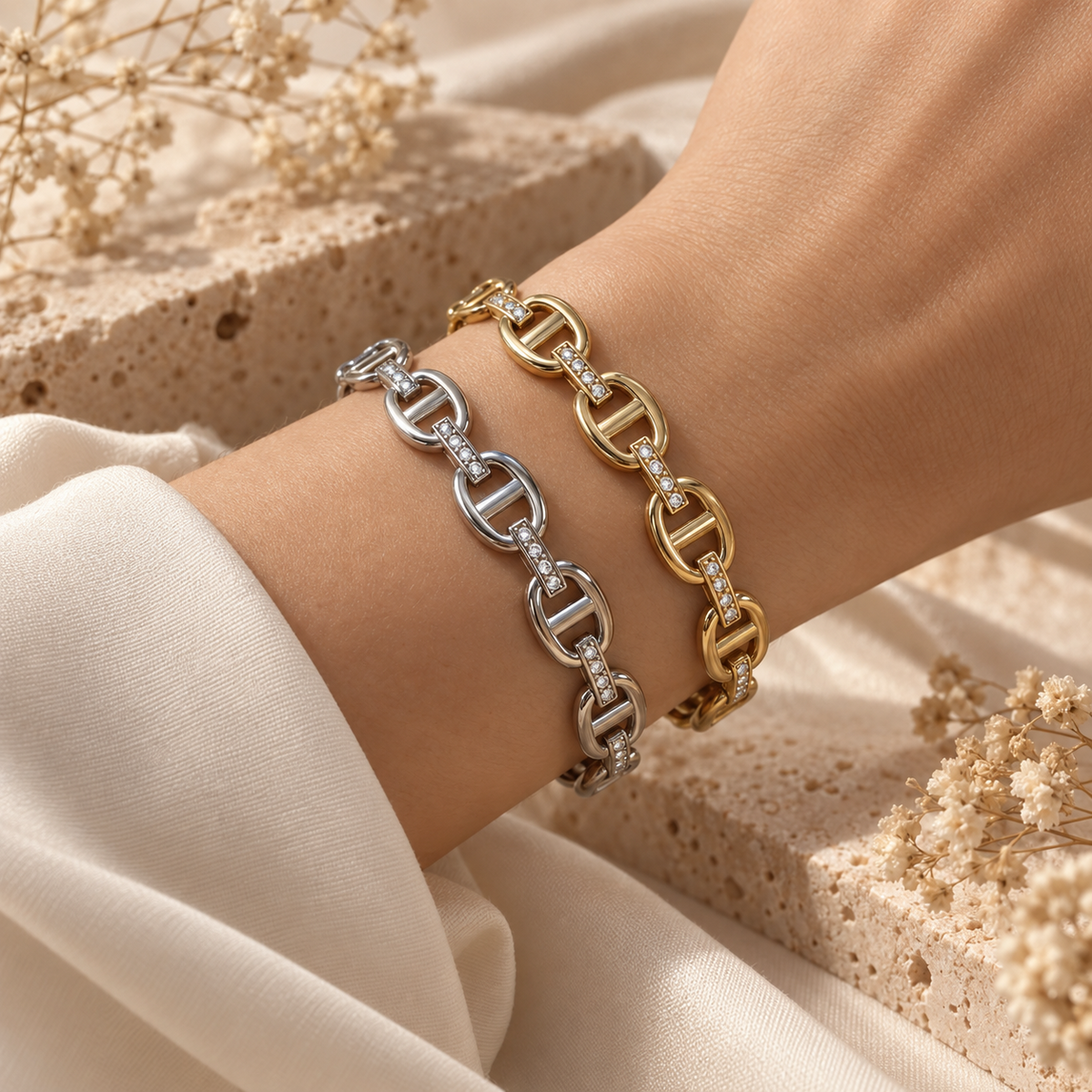 Γυναικείο Ατσάλινο Βραχιόλι - Baddar Bracelet ( χρυσό, ασημί)
