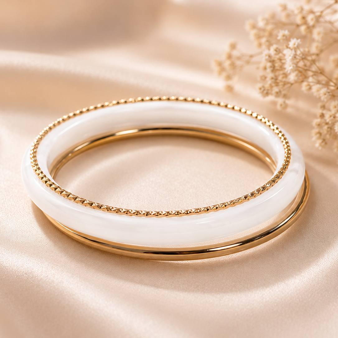 Ατσάλινο Γυναικείο Βραχιόλι - Tono White Bracelet
