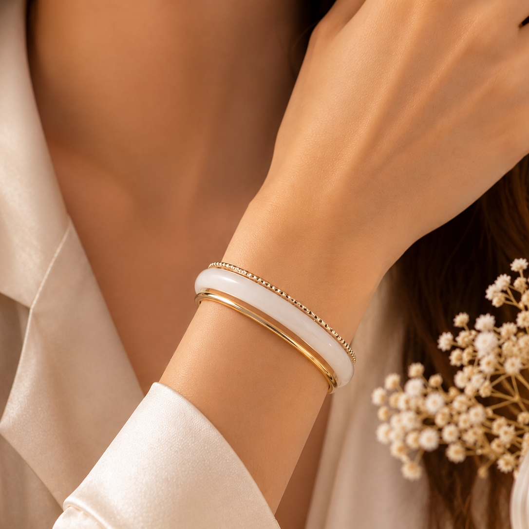 Ατσάλινο Γυναικείο Βραχιόλι - Tono White Bracelet