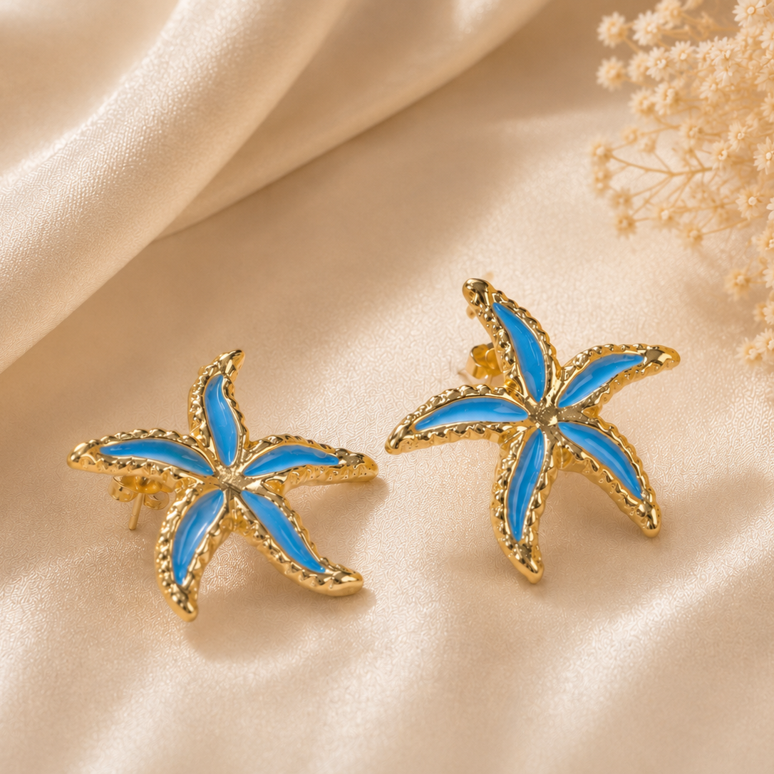 Γυναικεία  Ατσάλινα Σκουλαρίκια - Kafret Blue Earrings