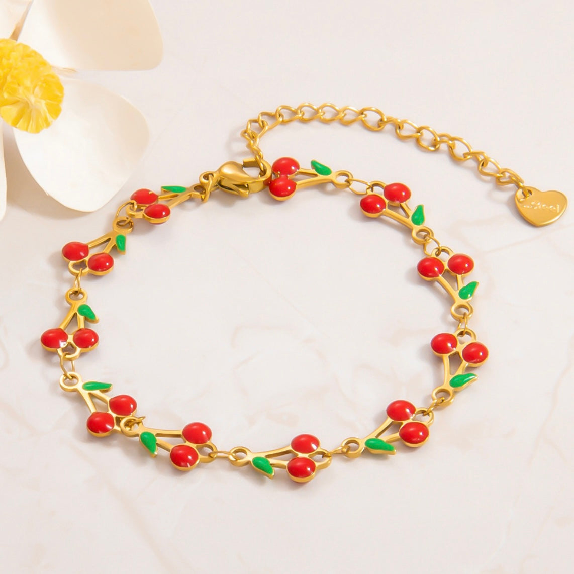 Ατσάλινο Γυναικείο Βραχιόλι - LIttle Cherries Bracelet