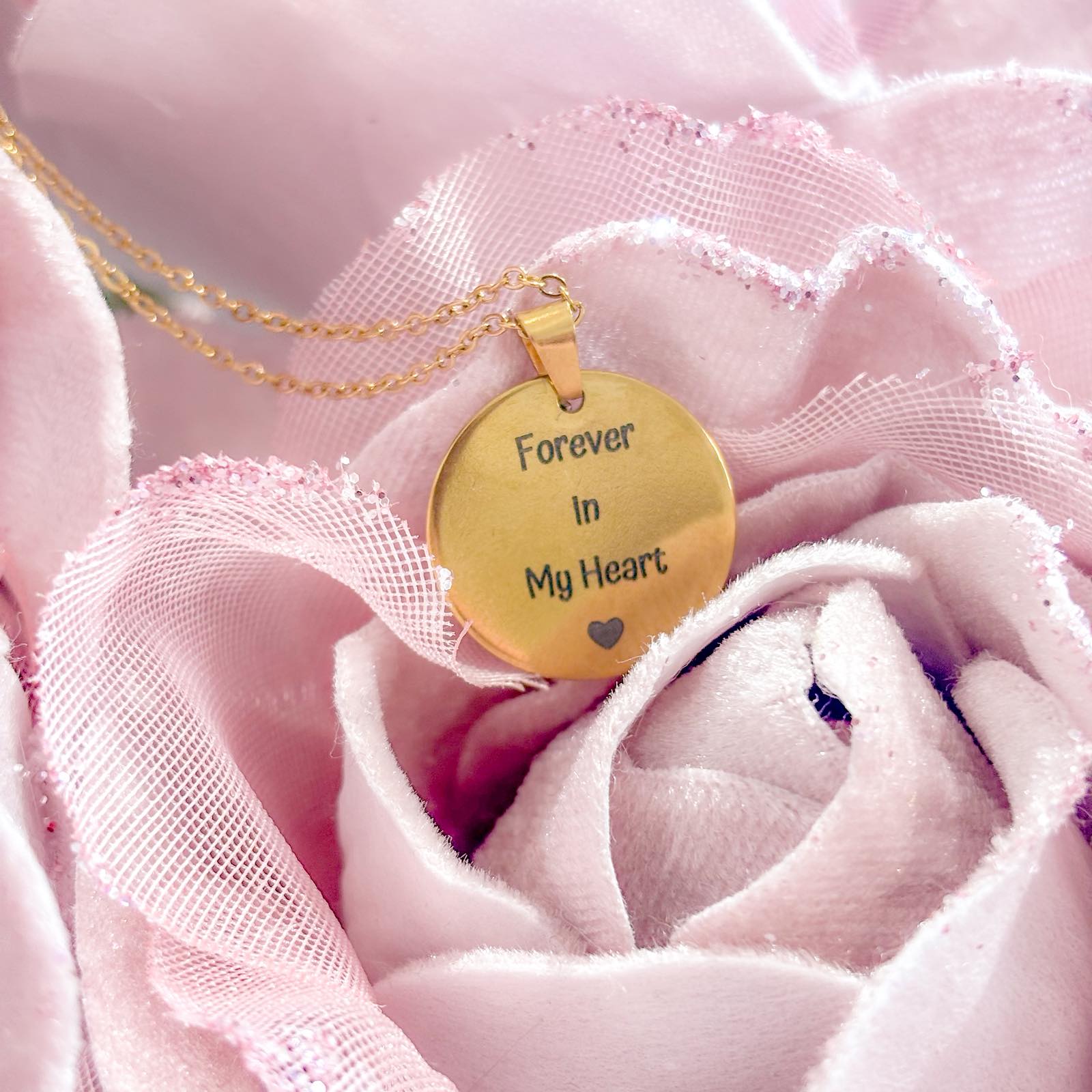 Ατσάλινο Κολιέ Βαλεντίνου -  Forever In My Heart Necklace (χρυσό, ασημί)