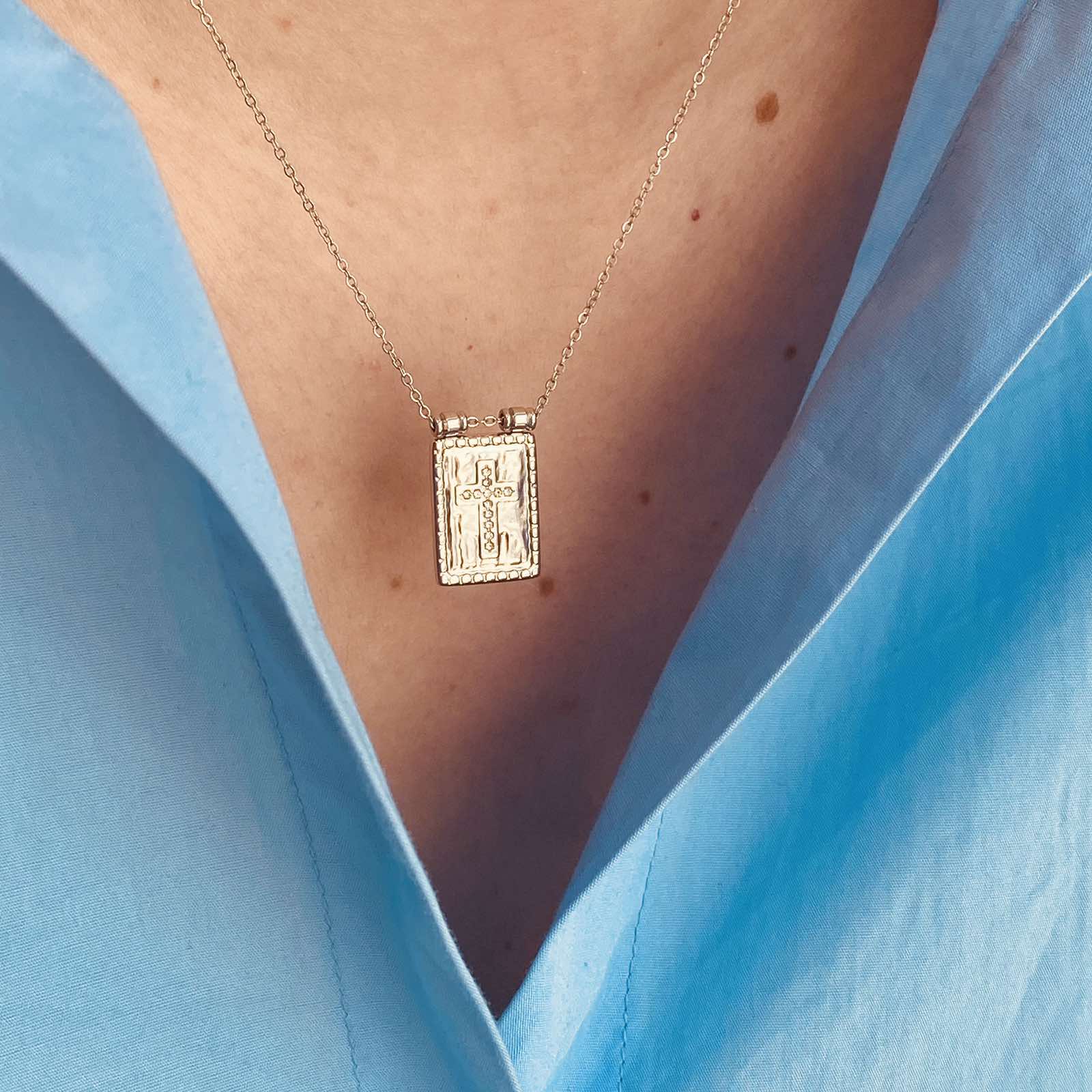 Ατσάλινο Κολιέ Κωνσταντινάτο  - Toro Necklace (χρυσό, ασημί)