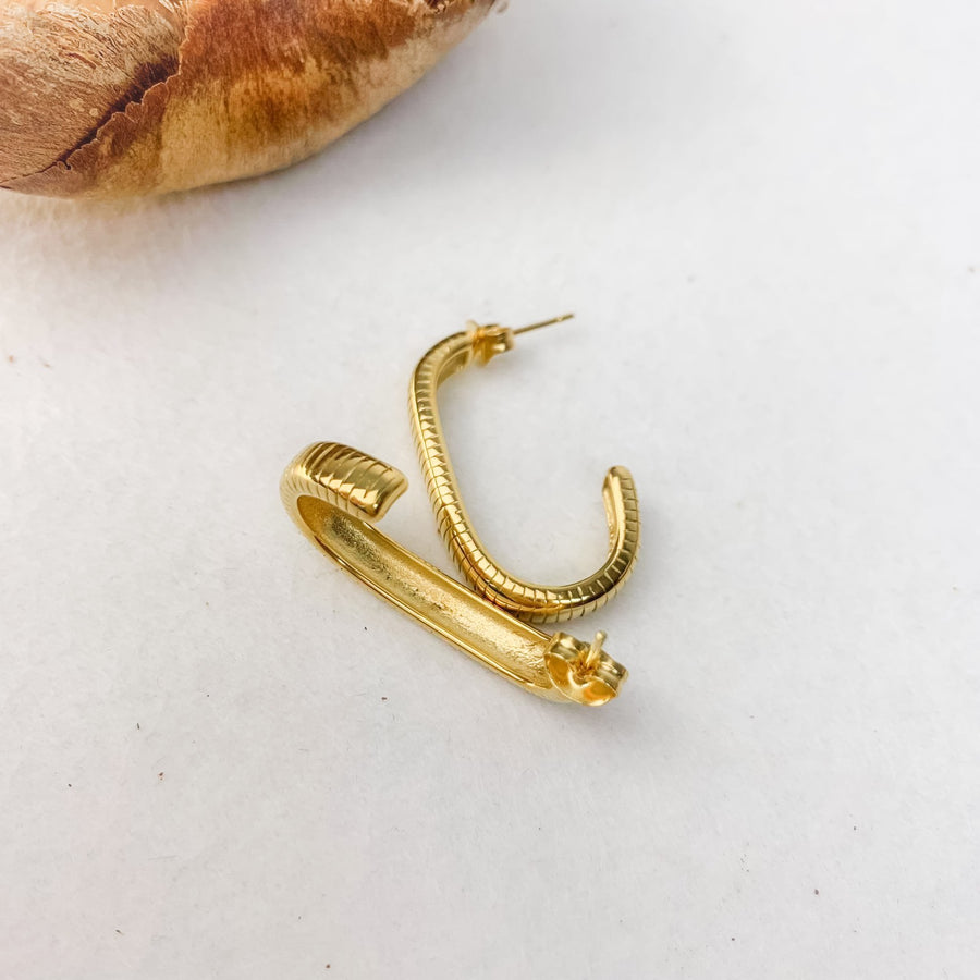 Ατσάλινα Σκουλαρίκια Κρίκοι - Pampa Earrings( χρυσό, ασημί)