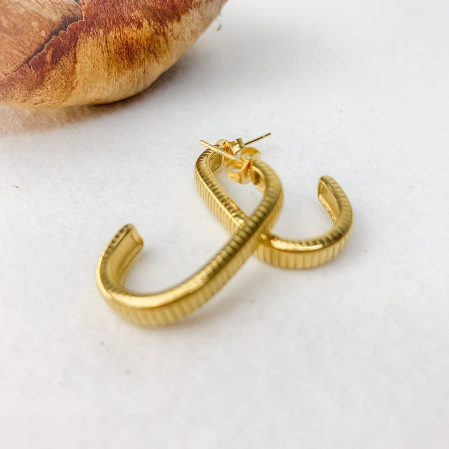 Ατσάλινα Σκουλαρίκια Κρίκοι - Pampa Earrings( χρυσό, ασημί)