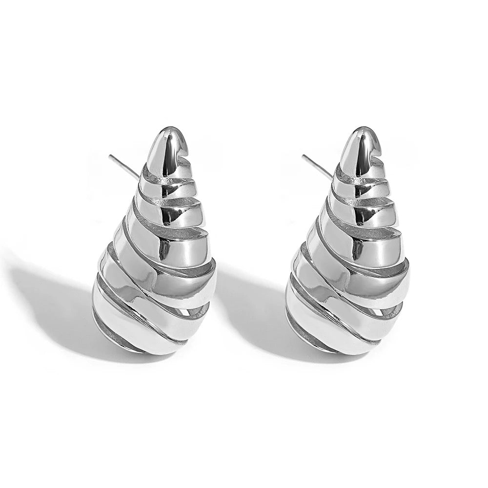 Ατσάλινα Σκουλαρίκια - Mini Croissant Earrings (χρυσό, ασημί)