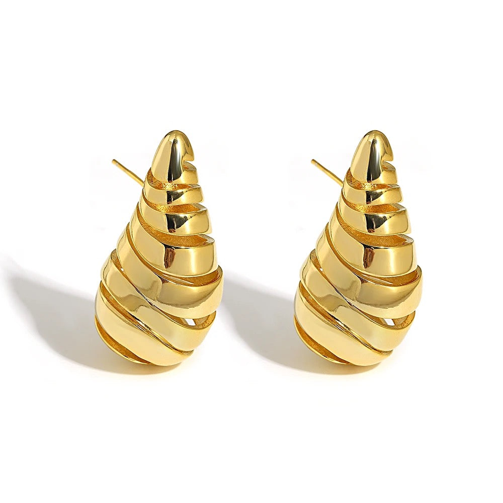 Ατσάλινα Σκουλαρίκια - Mini Croissant Earrings (χρυσό, ασημί)