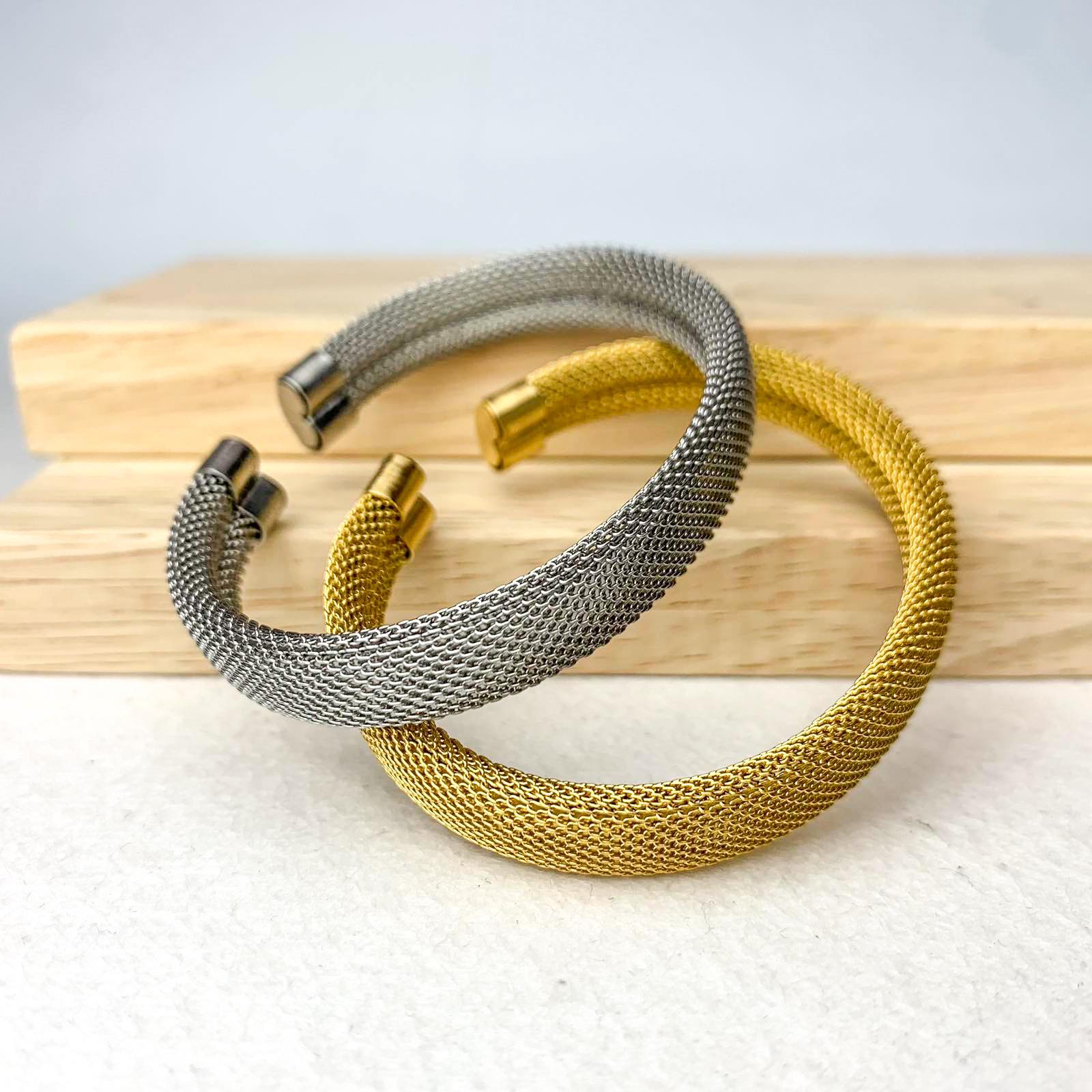 Ατσάλινο Γυναικείο Βραχιόλι - Braid Bracelet(χρυσό, ασημί)