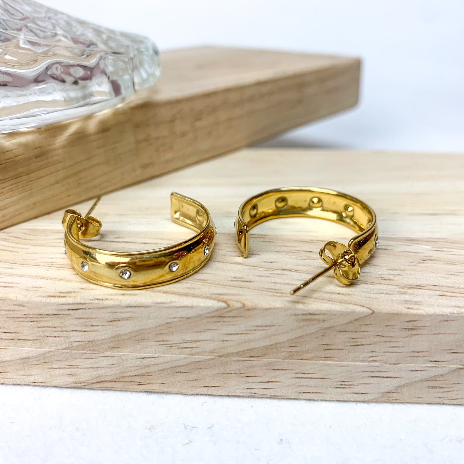 Ατσάλινα Σκουλαρίκια Κρίκοι - Penon Earrings ( χρυσό, ασημί)